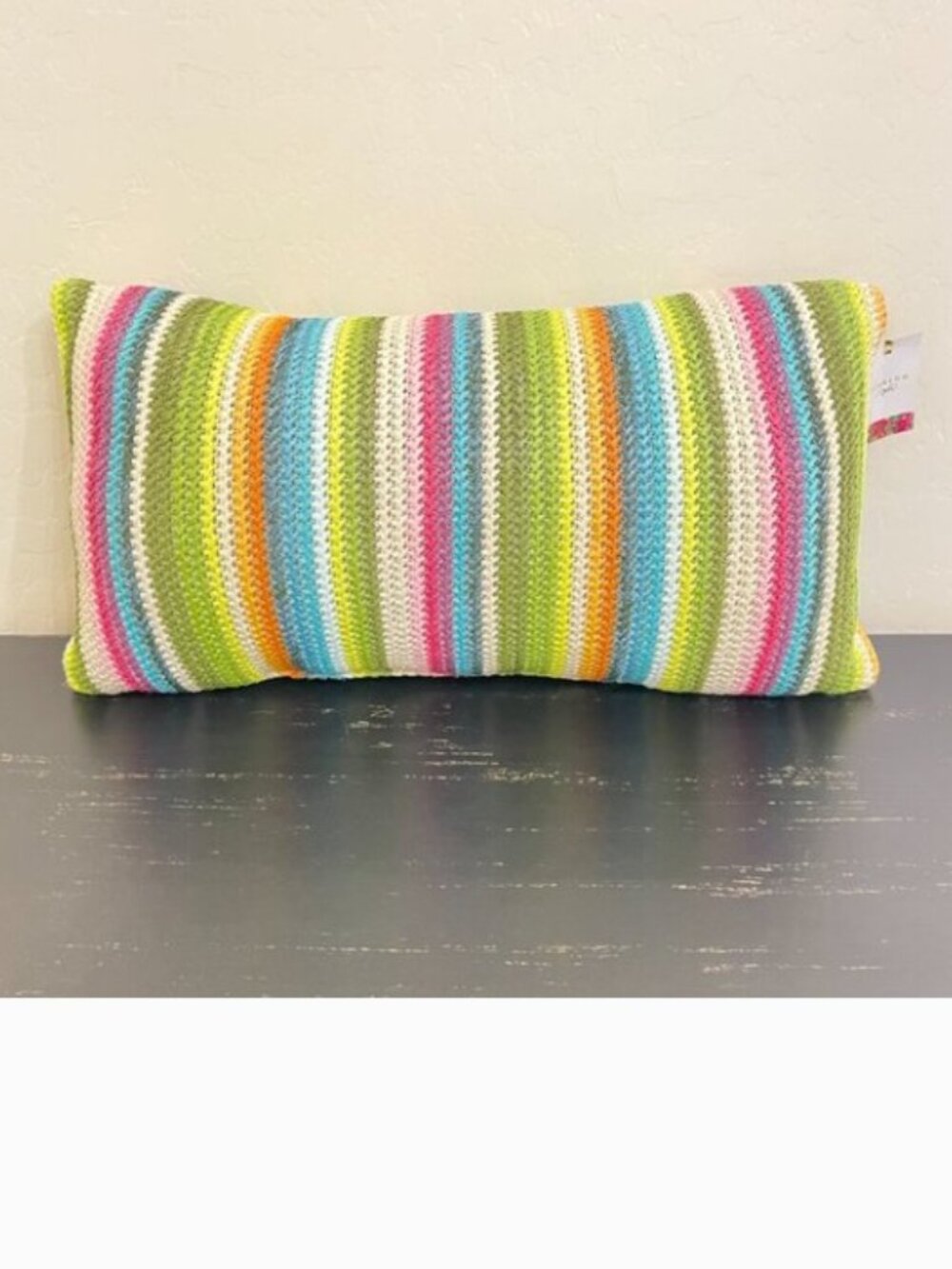 Sunglow Style Striped Woven Pillow Rectangle NWT New Colorful